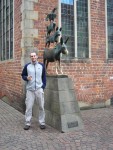 The Brothers Grimm recorded a folktale called the Town Musicians of Bremen. This statue in the old part of the city commemorates the story.