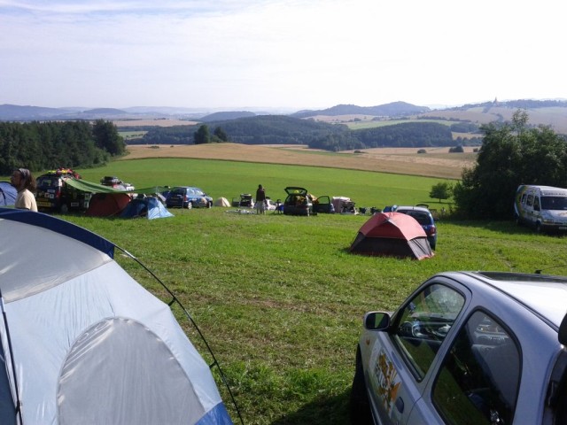 There was no space left to put up on our tent except on a steep hillside, so we kept sliding down to the bottom of the tent all night. After a few hours of restless sleep, it was time to hit the road. Today we planned to make the hike all the way back up north to Gdansk, Poland.