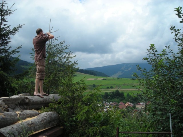 Our plan for the next few days was to slow down a bit from all of the driving and sightsee a bit more. Our first destination was Slovakia.  Here Ed caught me trying to get the perfect photo, his turned out better than mine.