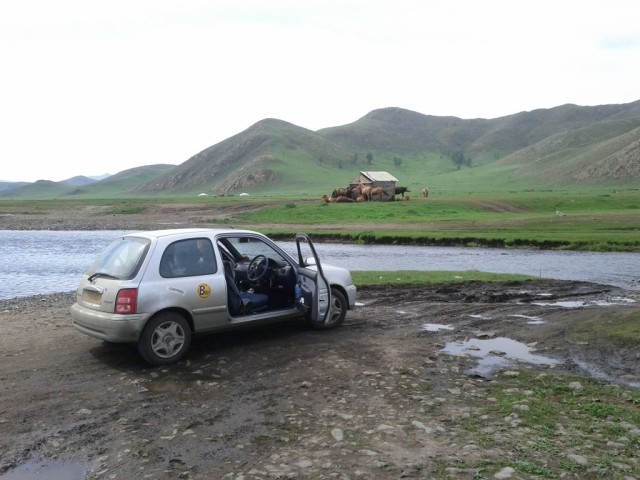 After our tour we had to go back the way we had come, over two rivers and the swamp. The second time the Micra and I were pros so it wasn't as big a deal.