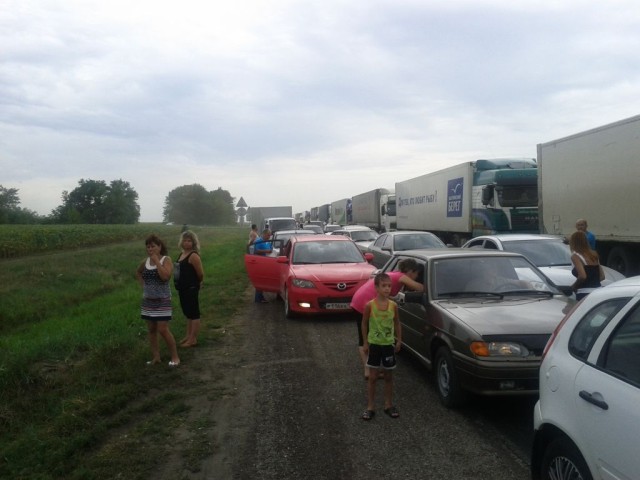 We had a couple of traffic jams like this one in those first couple of days, which was really concerning because of the Black Sea detour, we were getting to Russia a week behind schedule. We didn't know how far exactly we had yet to go but we did know that Russia is big and we had to cover some ground!