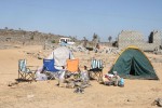 We set up camp in the dark, again, unknowingly right next to an active construction site.