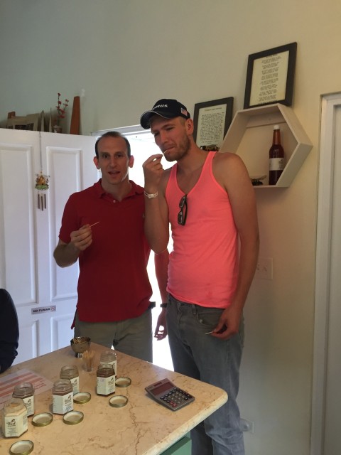 After the coffee tasting we were encouraged to sample some of the local honey.