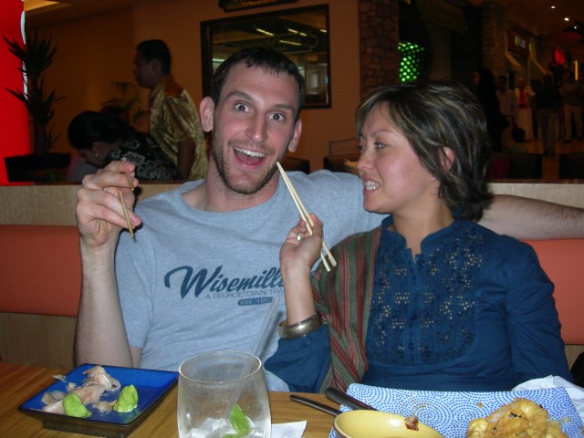 If looks and chopsticks up the nose could kill..