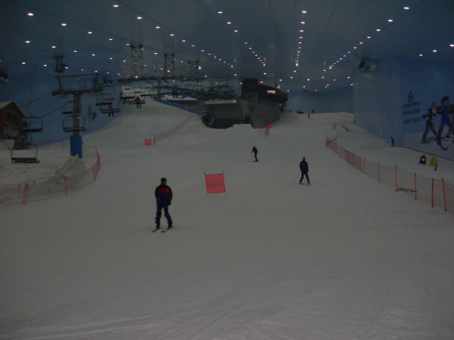Here it is: the man-made indoor ski resort in the desert.  The upper slope curves around to the upper left of the picture.