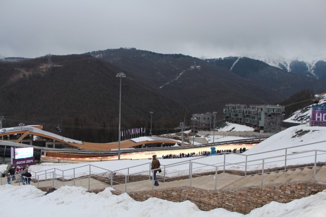 Our last event in the mountain cluster was the women's singles luge at the Sanki Sliding Center.