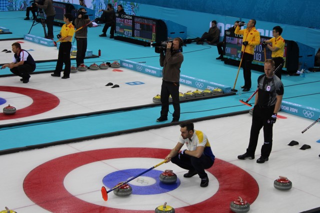 Canada was facing off against Sweden directly in front of us. I've never understood the draw to curling before seeing it live, but watching the drama unfold in front of me was very interesting.