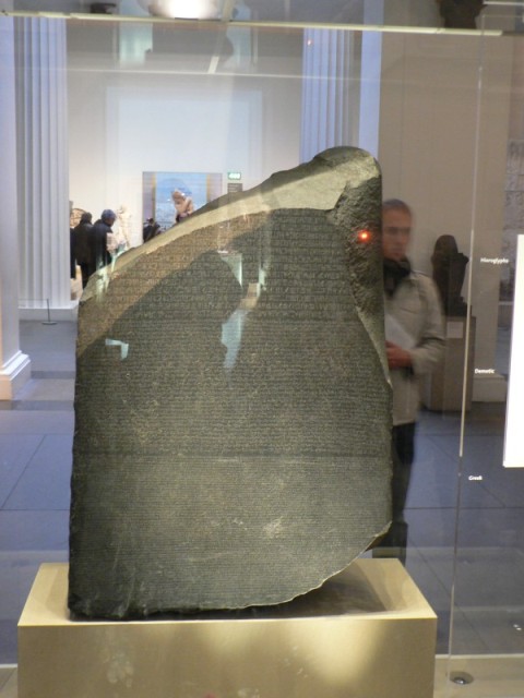 The Rosetta Stone in the British Museum.