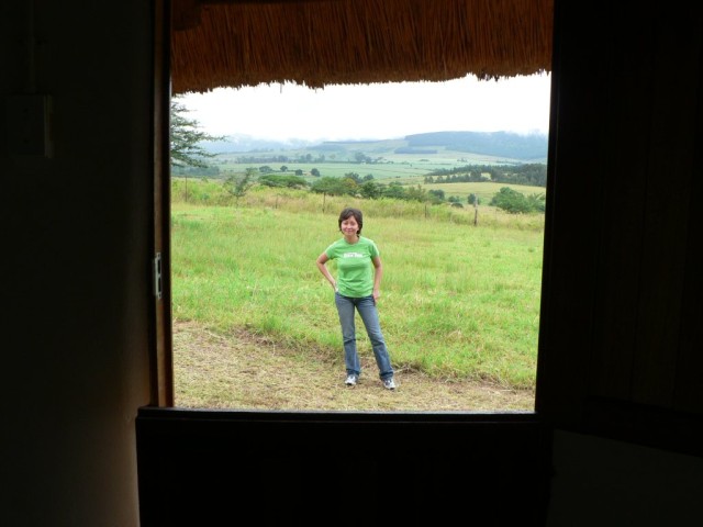 This was the view from inside the rondavel.  The girl came with the view.  Sometimes she would sing.