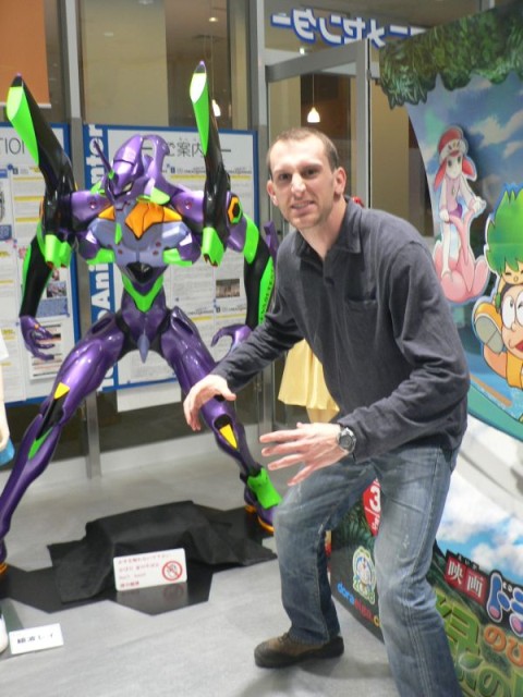 I contemplate a future as a cartoon stunt double at the Tokyo Anime Center.