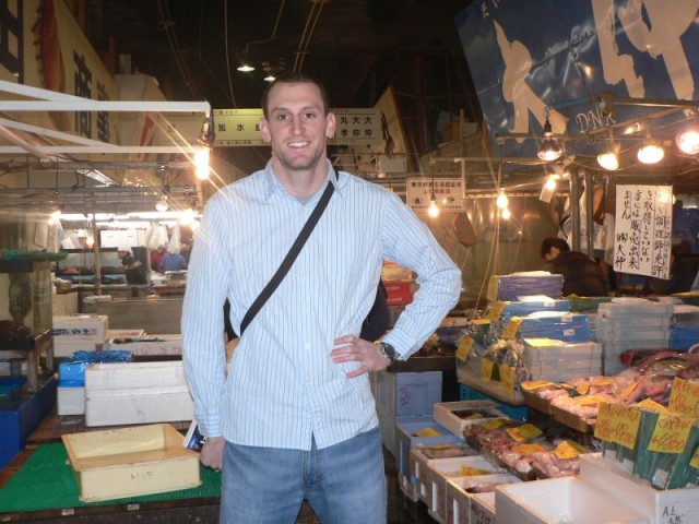 The Tsukiji Fish market in Tokyo, the largest wholesale fish market in the world.