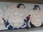 We were lucky enough to be in Tokyo during a sumo tournament.  The sheer size of this man amazed me..