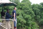 This jump is 111 meters tall.  Way down below us is the Zambezi River.  Soon we will be very close to it.  The gentlemen counted down from 10, and at 2 we were supposed to get our jump in motion.