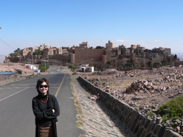 This is the fortified citadel of Kawkaban, situated at the top of treacherous cliffs.