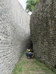 Inside the outer wall of the Great Enclosure is the 200 feet long Parallel Passage.  The outer wall is 18 thick thick at the bottom and 12 feet thick at the top, tapering gradually over its 30 feet in height.